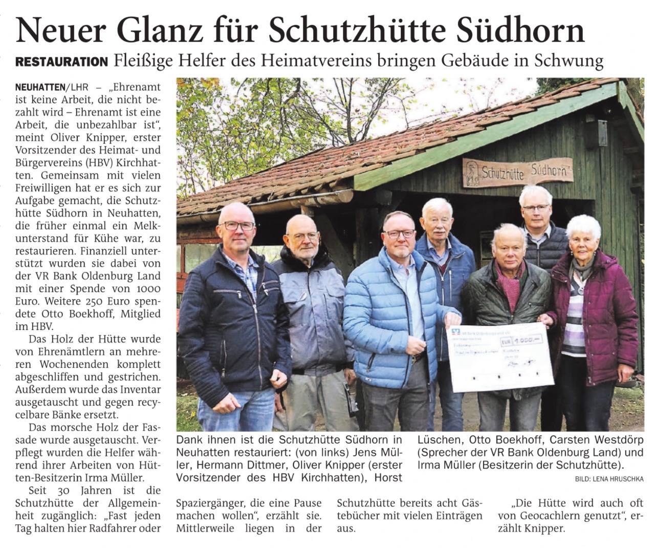 NWZ-Artikel Neuer Glanz in Schutzhütte Südhorn